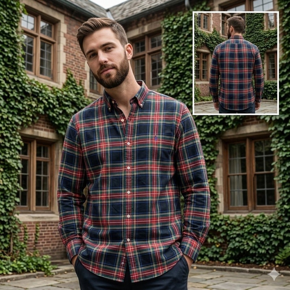 Polo Ralph Lauren Slim Fit Plaid Button Down Shirt Mens XL Multi Color Tartan